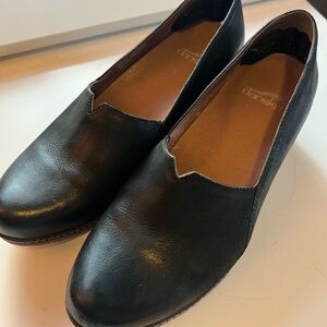 Dansko Liliana Black Leather Wedge Shoes Size 40